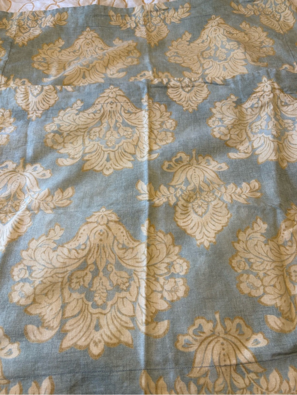 Pottery Barn Blue and Cream Linen Blend Pillow Shams